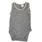 0-3M Grey Bamboo-Viscose Sleeveless Bodysuit - Boody Baby