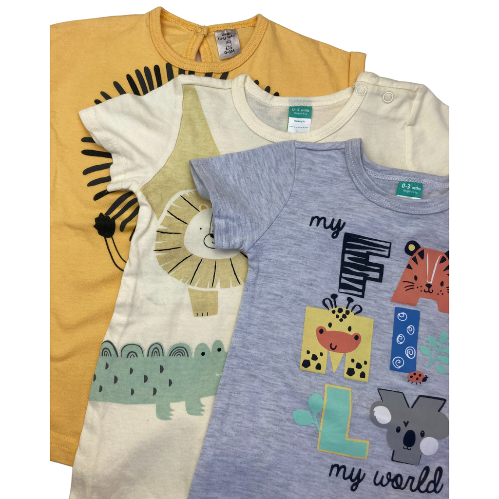 0-3M Grey & Yellow Rompers - Tiny Tots, Ackermans
