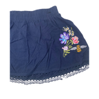 3-4Y Blue Embroidered Viscose Skirt - Real