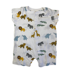 UK 1-2M White Animal Snap Romper - H&M