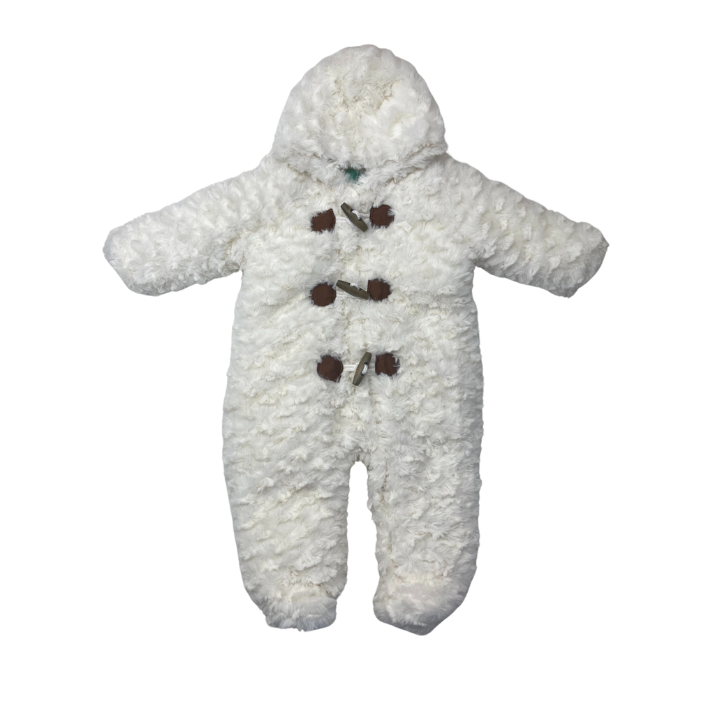 3-6M Cream Toggle Fleece Lined Snowsuit Onesie - Ackermans