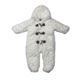 3-6M Cream Toggle Fleece Lined Snowsuit Onesie - Ackermans