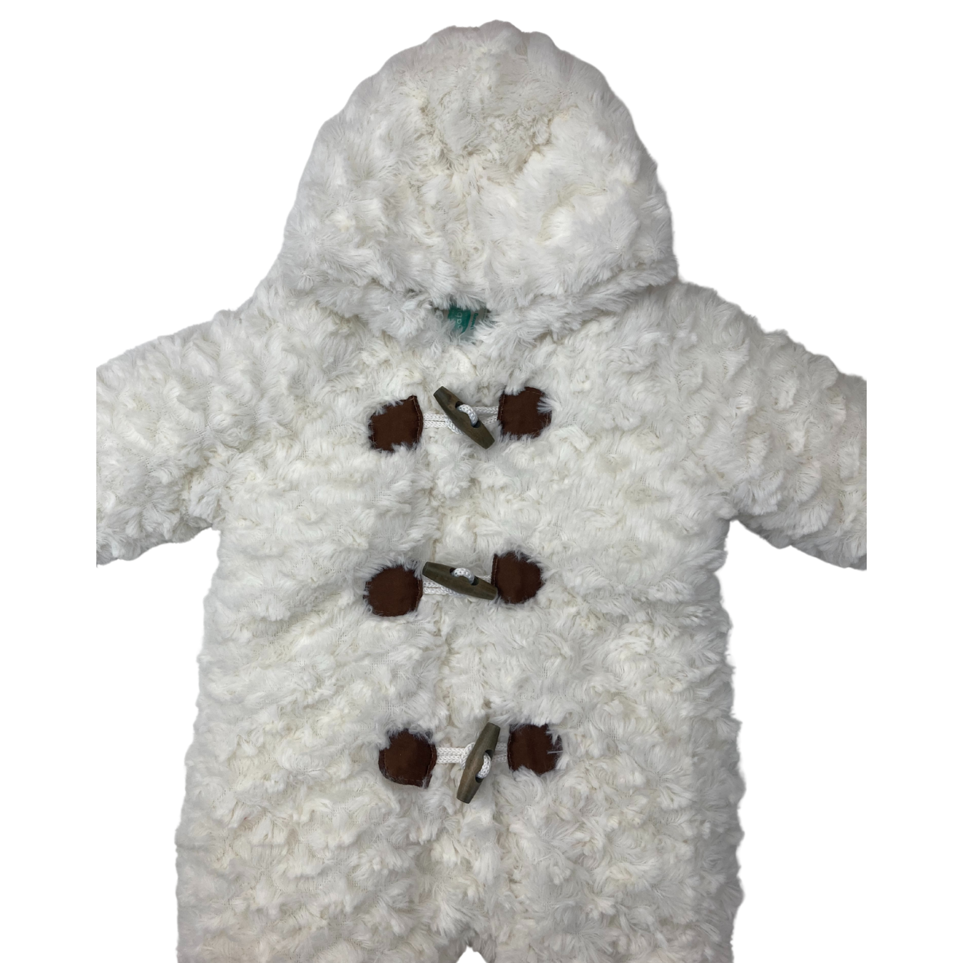 3-6M Cream Toggle Fleece Lined Snowsuit Onesie - Ackermans