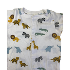 UK 1-2M White Animal Snap Romper - H&M