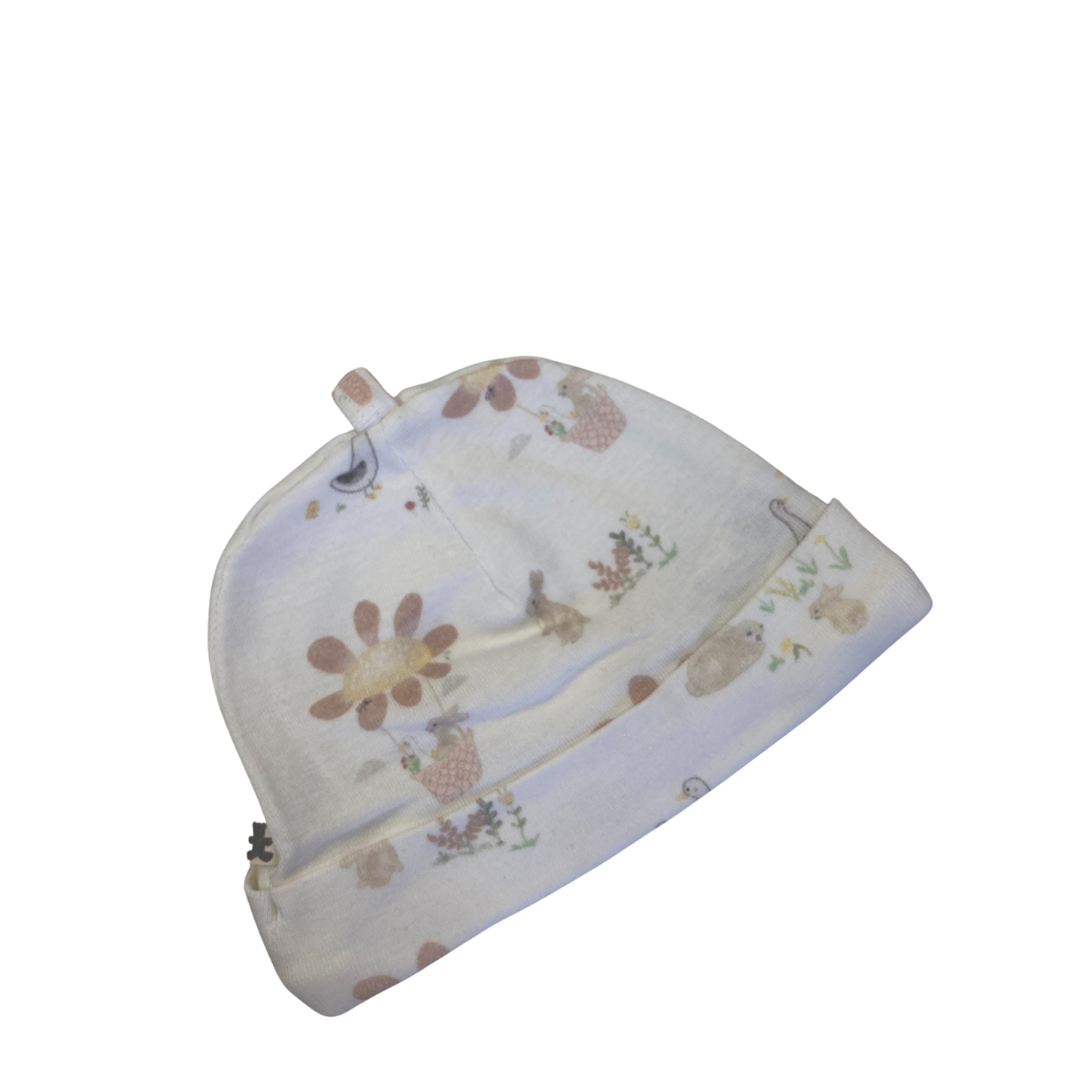 3-6M Cream Pastel Bunny Floral Beanie - Woolworths