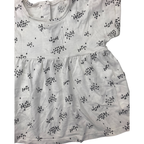 3-6M White & Black Speckled Babydoll Top - Matalan