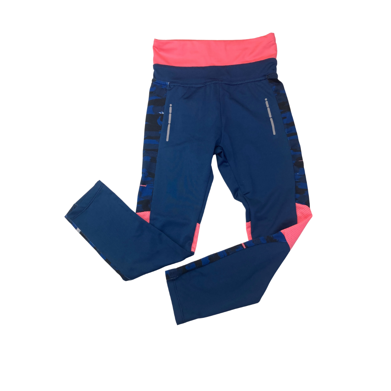 5-6Y Navy Blue & Coral Sport Leggings - Zara