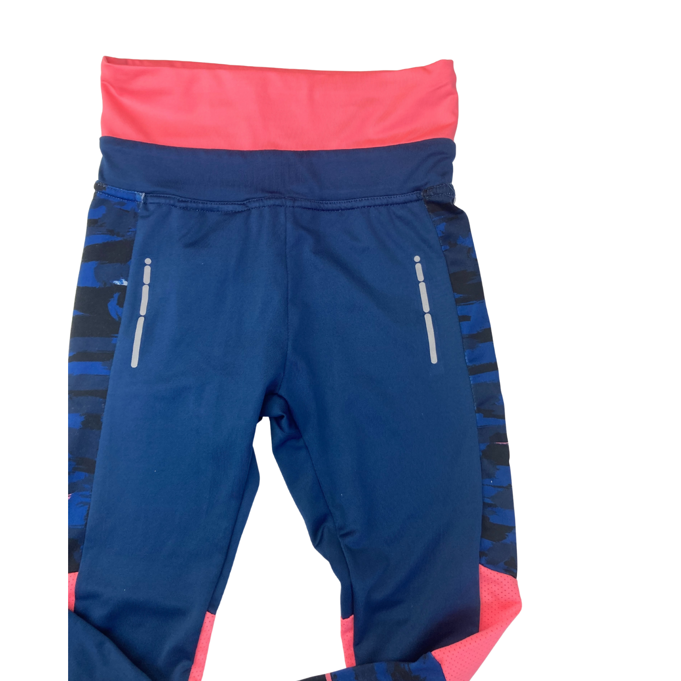 5-6Y Navy Blue & Coral Sport Leggings - Zara