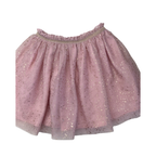 4-5Y Light Pink & Gold Foil Splattered Tulle Skirt - Real