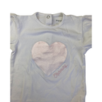 18-24M Cream & Pink Heart Puff Sleeve Bodysuit - Prenatal