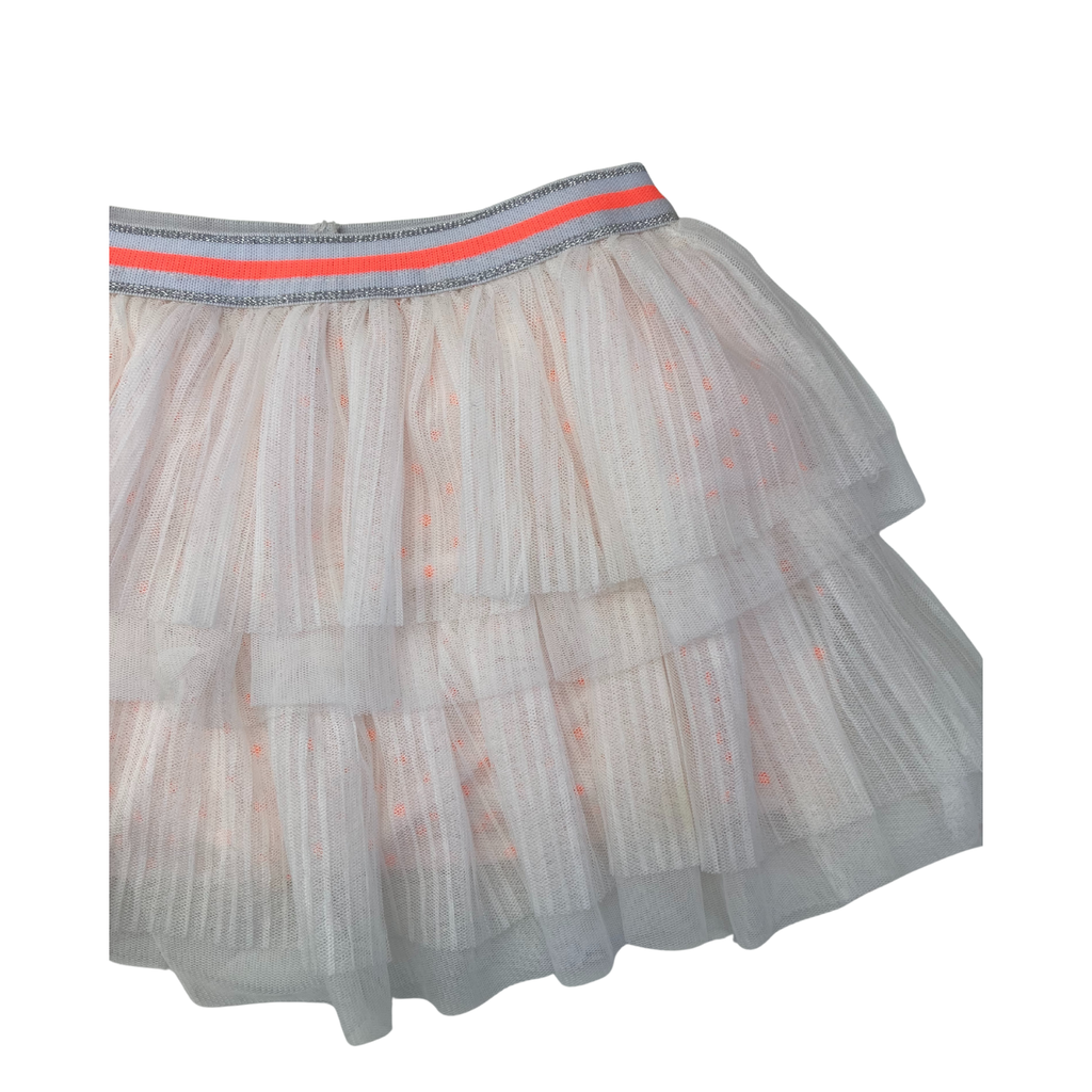 3-4Y White & Neon Coral Layered Tulle Skirt - Mr Price