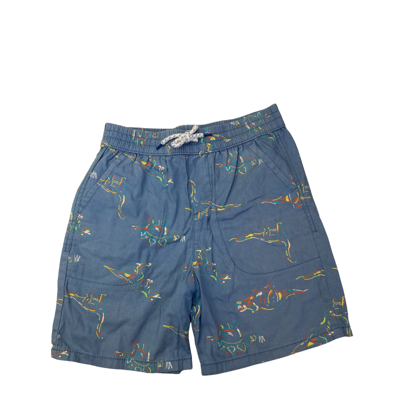 11-12Y Cornflower Blue Dinosaur Shorts - Real