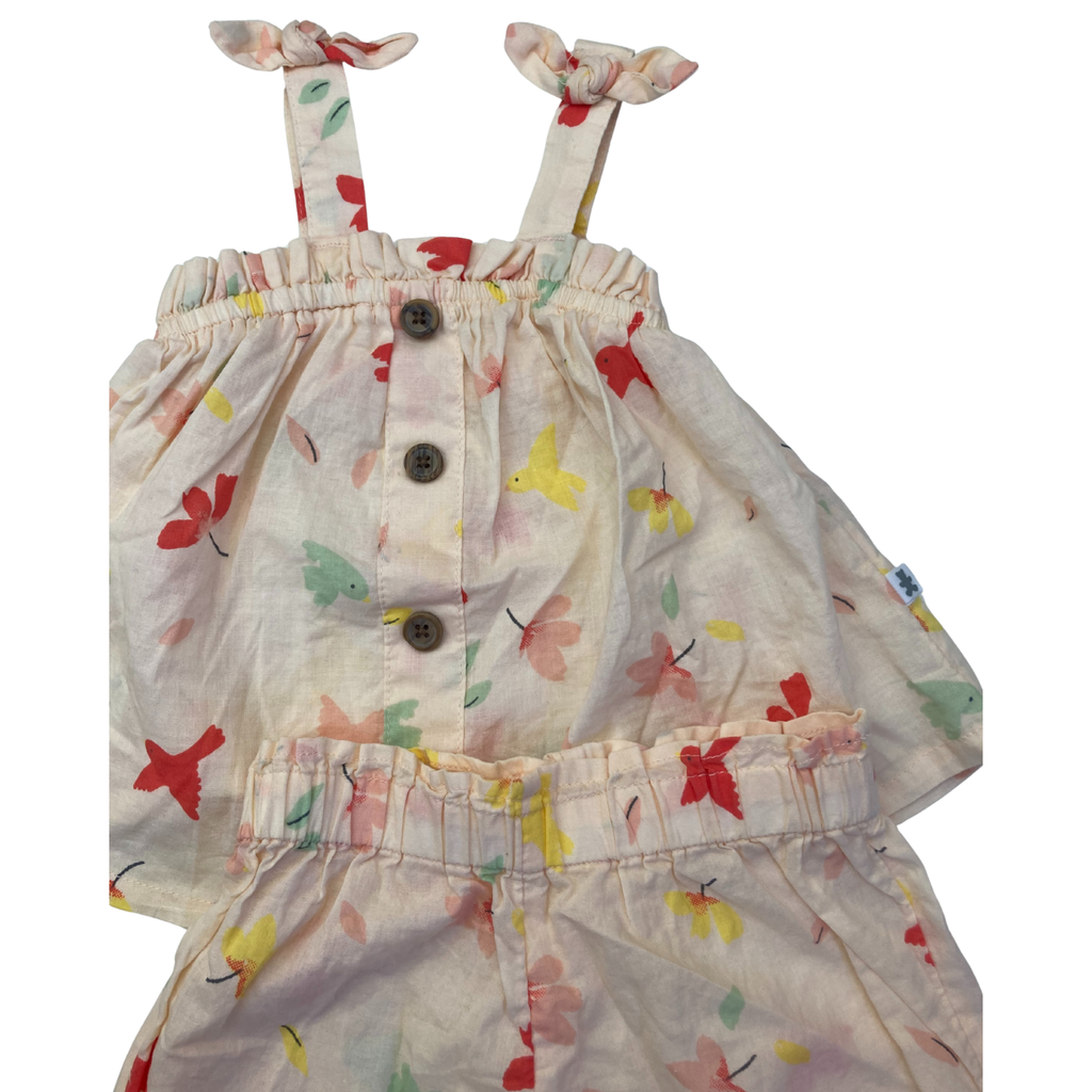 1-3M Light Pink Bird-Flower Tunic & Shorts - Woolworths