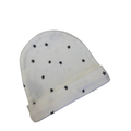 0-3M White & Black Star Cotton Beanie - Jet