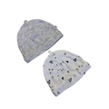 3-6M Grey & White Shape Cotton Beanie - Woolworths