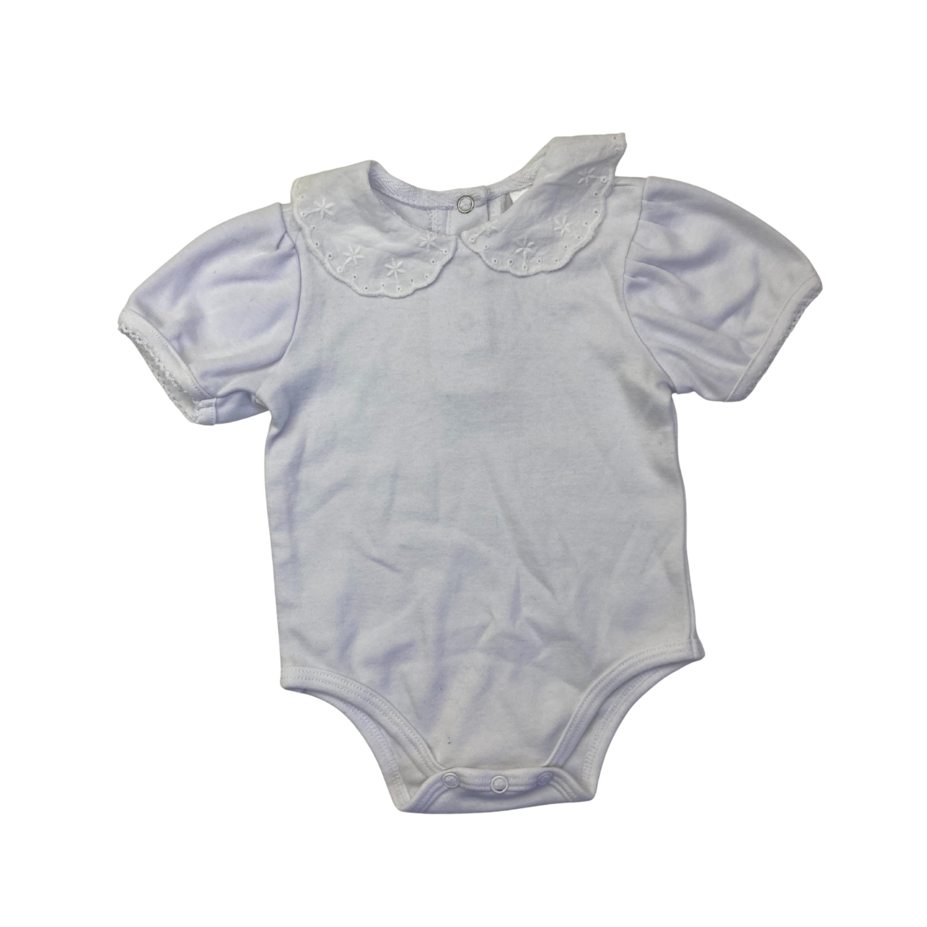 0-3M White Lace Collared Bodysuit - Clicks