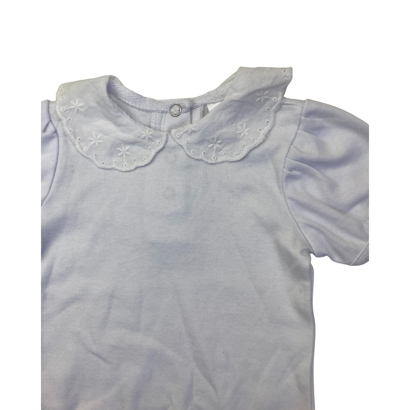 0-3M White Lace Collared Bodysuit - Clicks