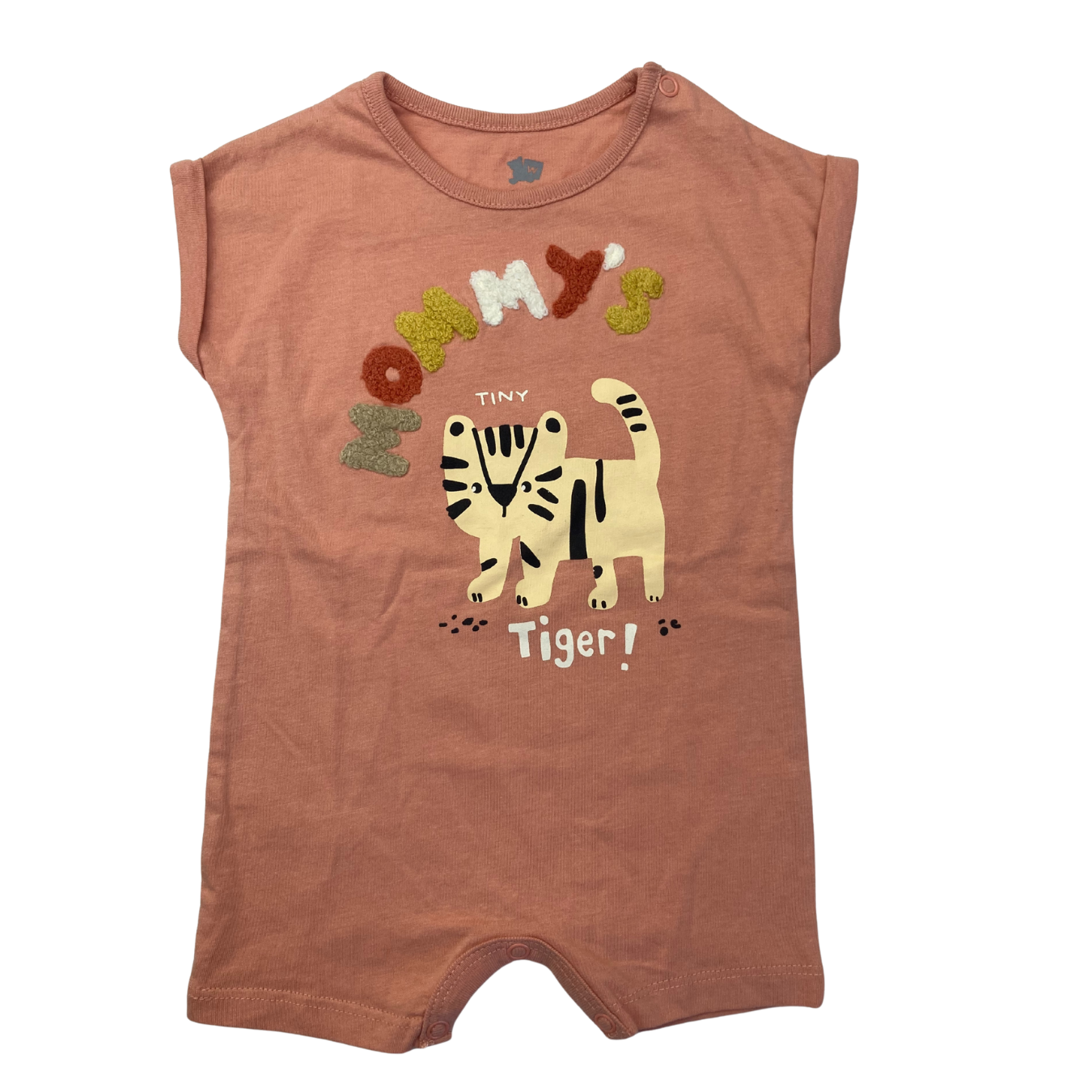 1-3M Peach Tiger Batwing Romper - Woolworths