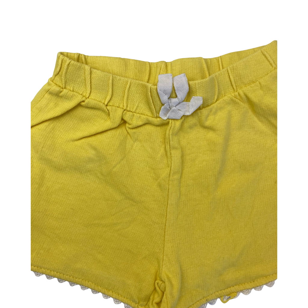 12-18M Yellow & White Trim Shorts - Prenatal