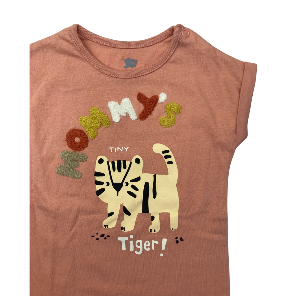 1-3M Peach Tiger Batwing Romper - Woolworths
