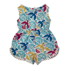 0-3M Blue & Pink Bird Easywaist Playsuit - Keedo