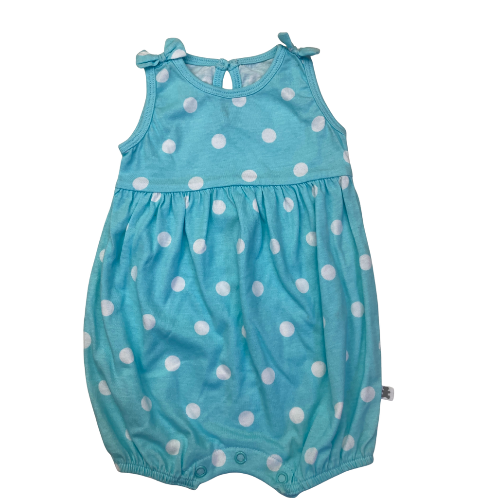 1-3M Aqua & White Dotted Romper - Woolworths