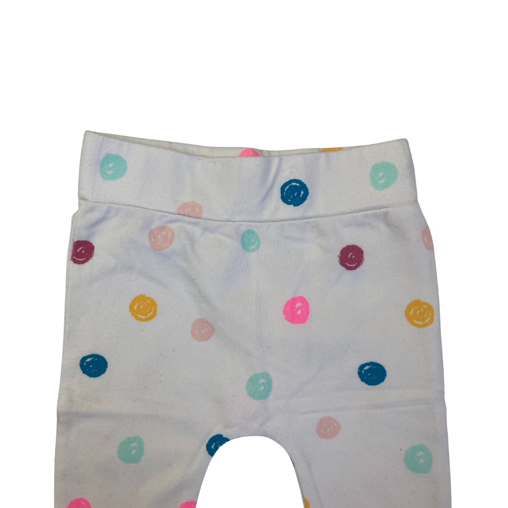 Newborn White Dotted Cuffed Leggings - Woolworths