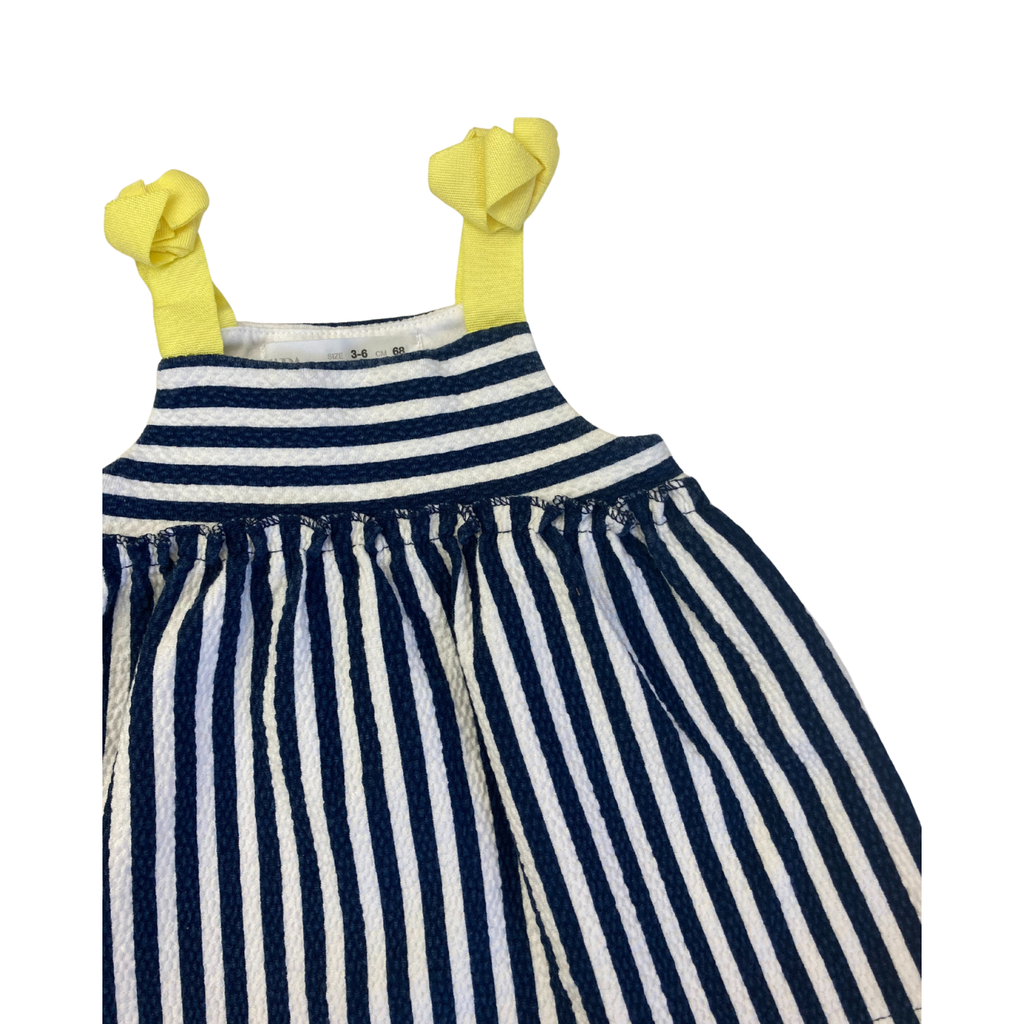 3-6M Navy Blue & White Stripe Bow Tunic - Zara
