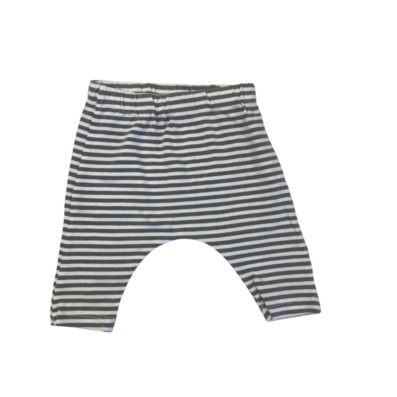 Newborn Green & White Stripe Harem Leggings - Cotton On