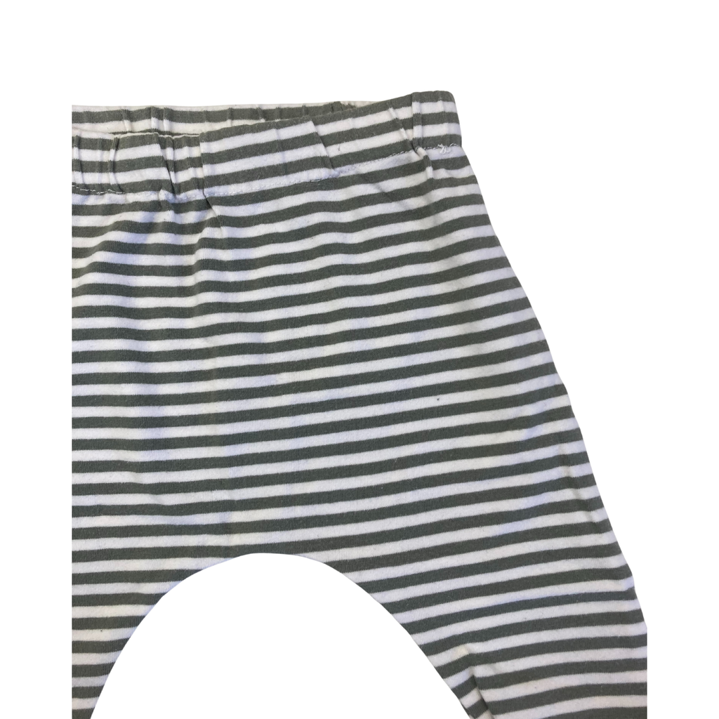Newborn Green & White Stripe Harem Leggings - Cotton On