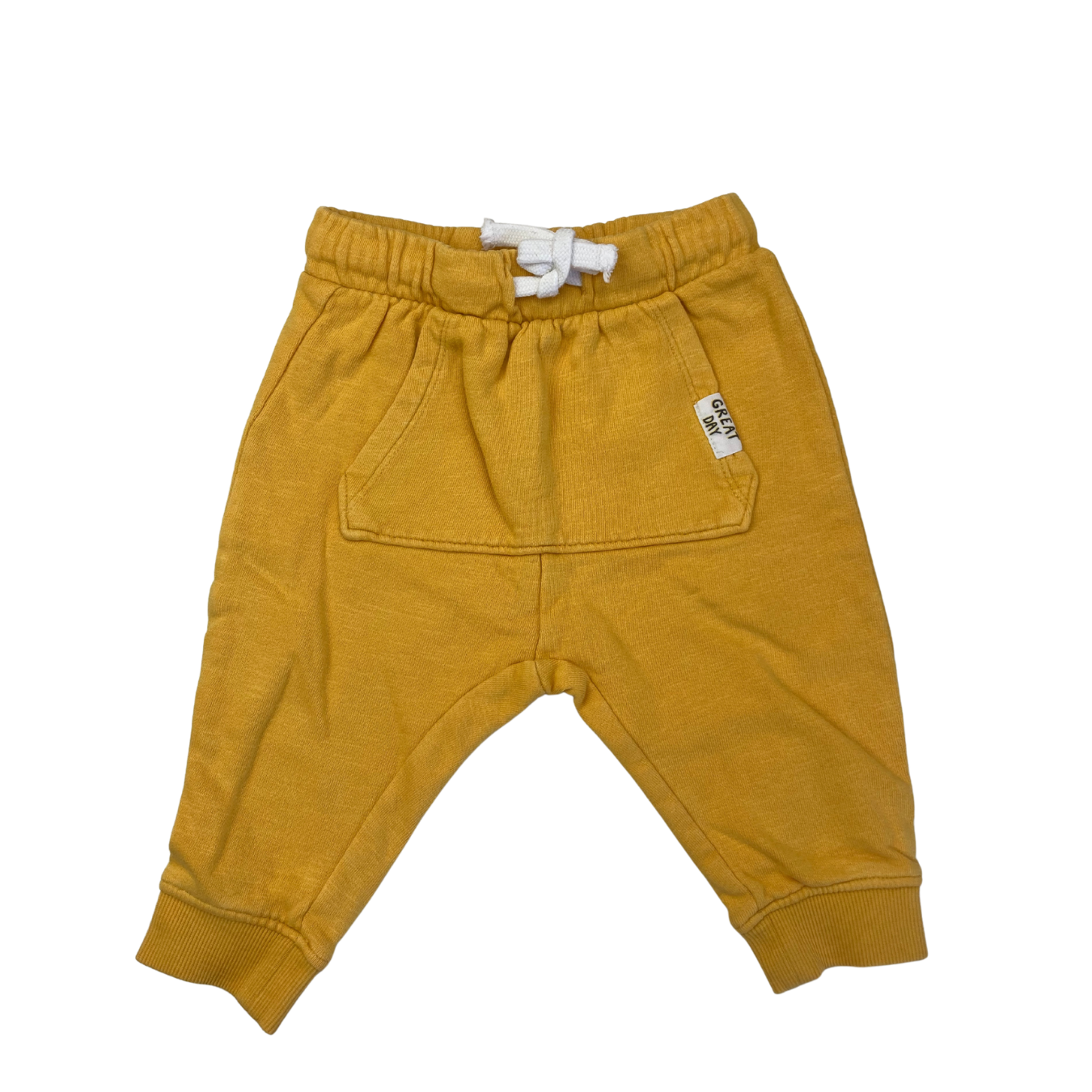 UK 6-9M Yellow Drawstring  Pocket Joggers - H&M