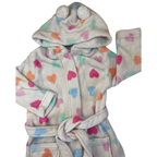 4Y Cream Pastel Heart Fleece Dressing Gown - Woolworths