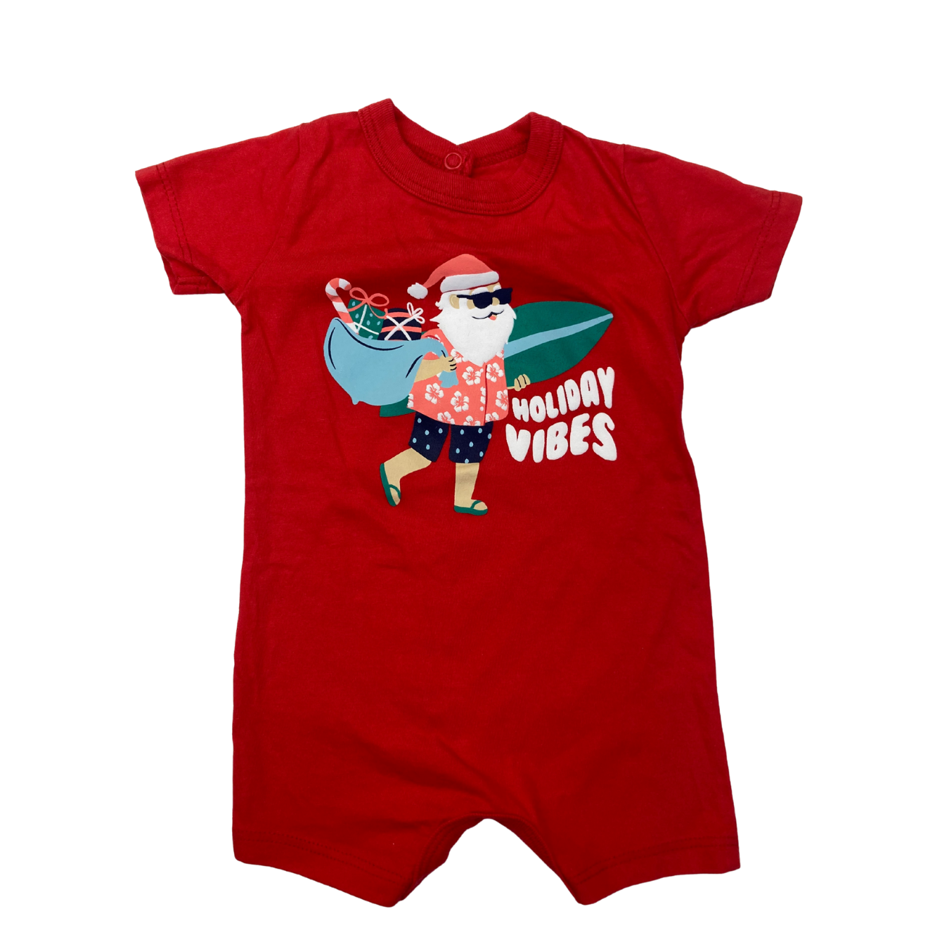 1-3M Red Santa "Holiday Vibes" Romper - Woolworths