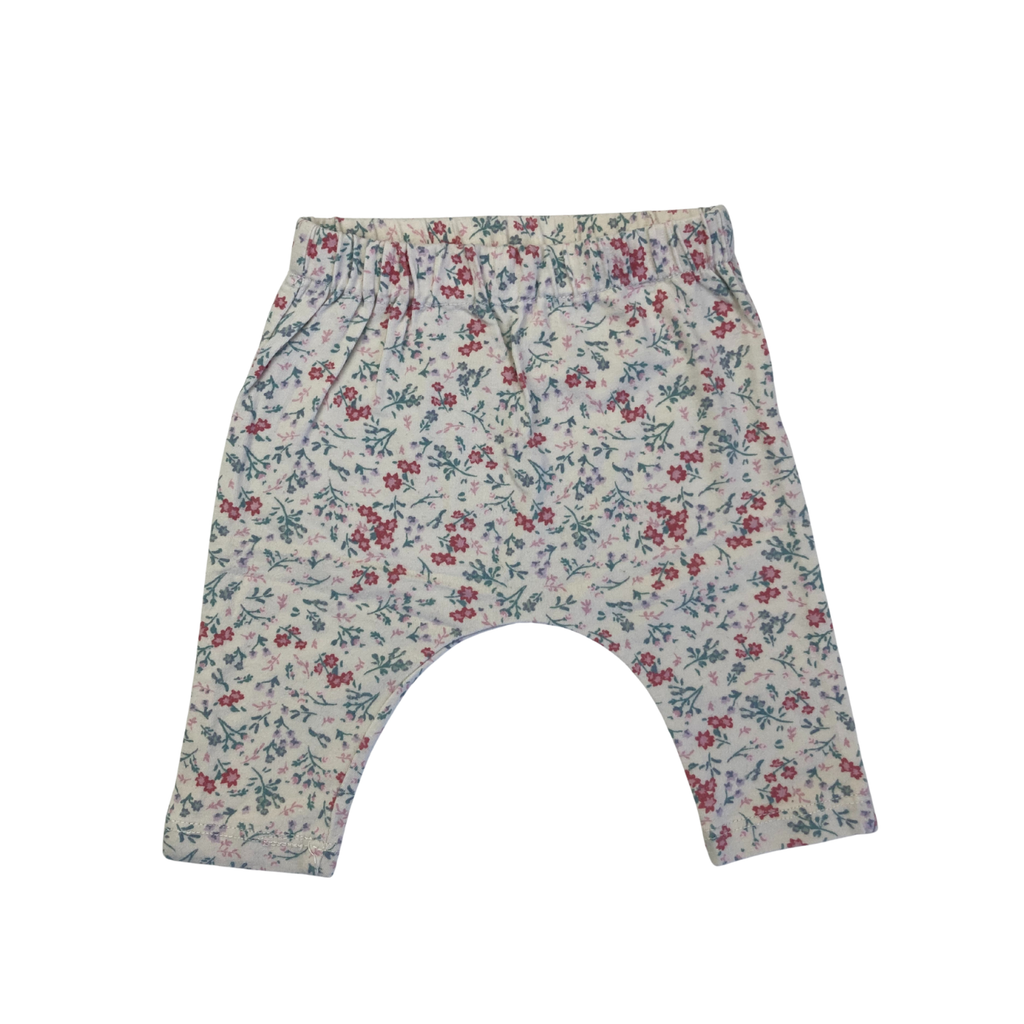 Newborn Cream Floral Melange Harem Leggings - Cotton On
