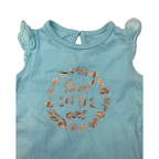 1-3M Aqua & Rose Gold "Sweet Little Girl" Bodysuit - Woolworths
