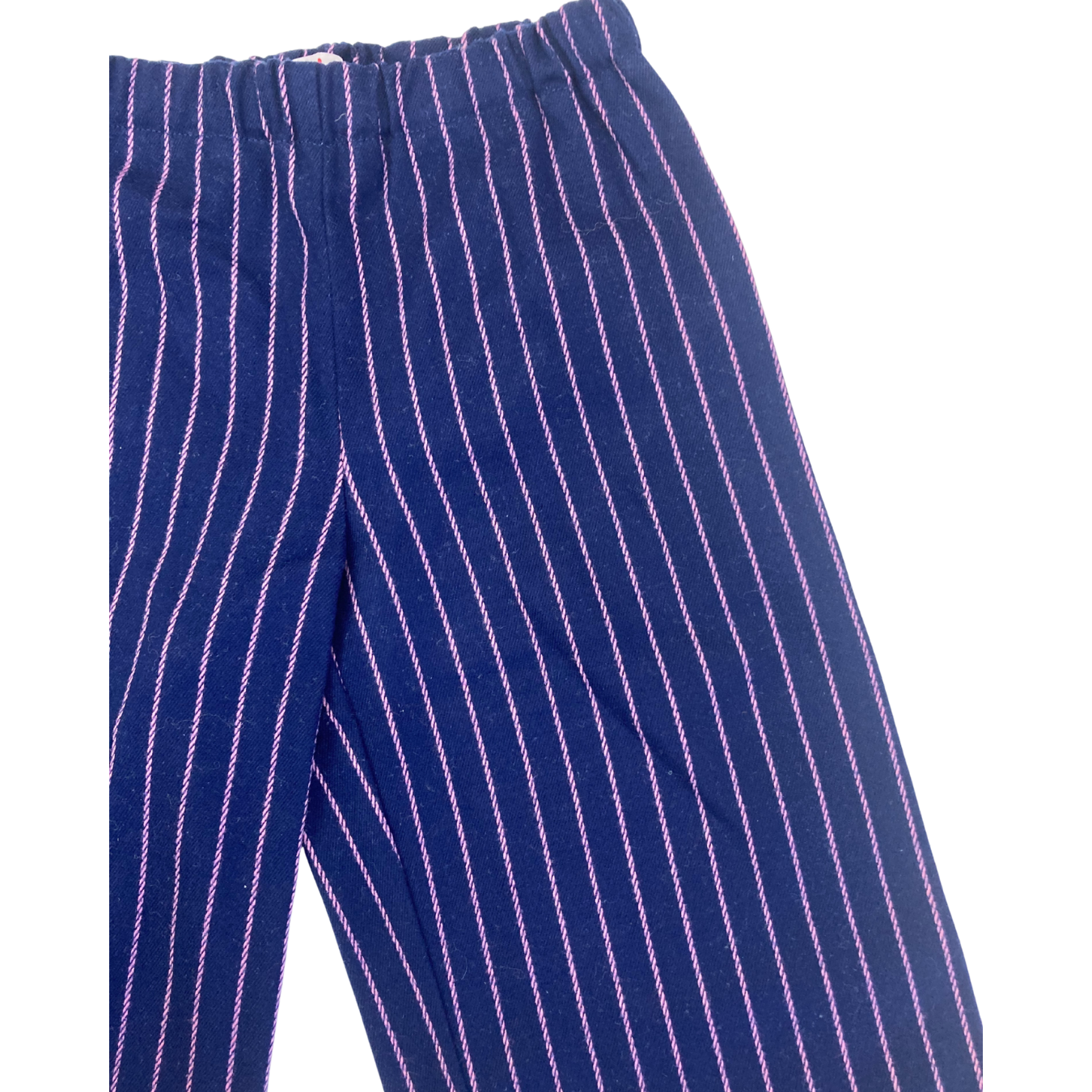 2Y Navy Blue & Pink Stripe Wide Leg Pull On Pants - Il Gufo