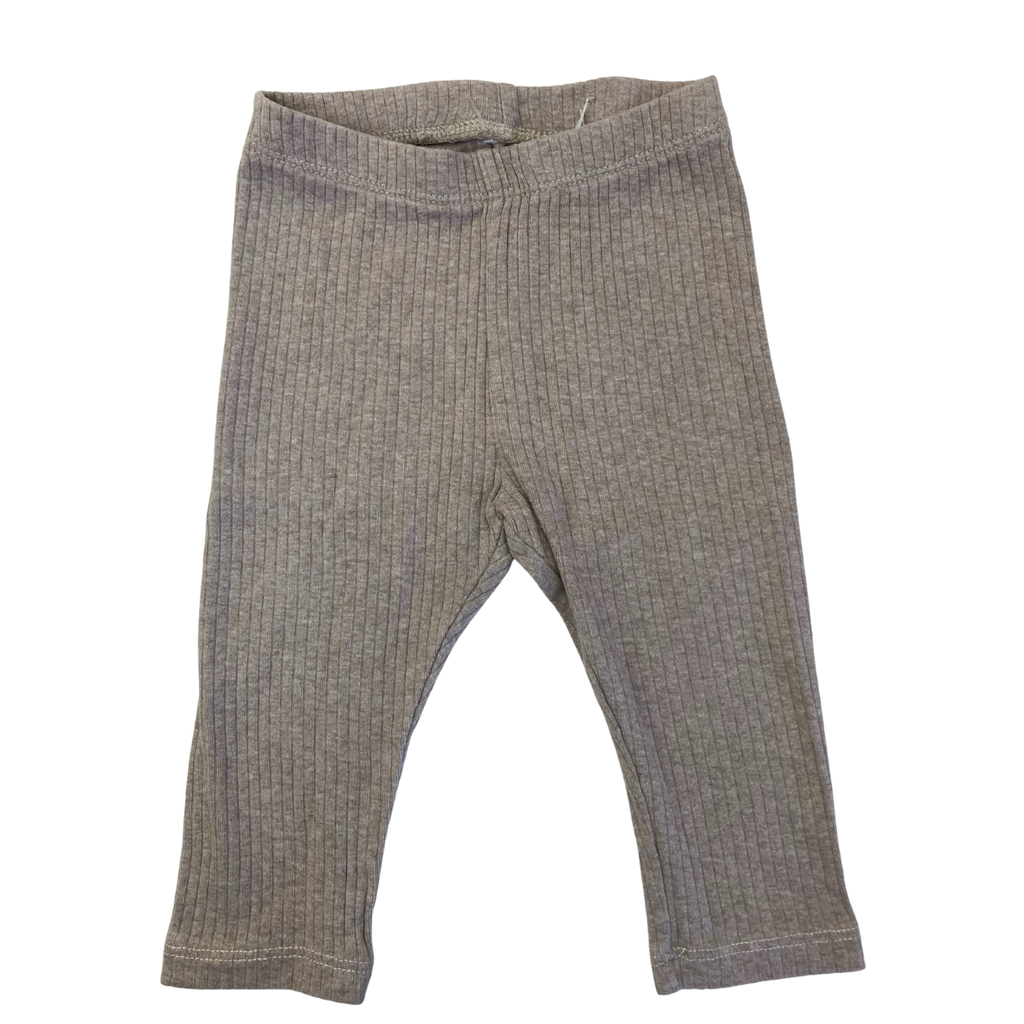 UK 2-4M Beige Ribbed Leggings - H&M
