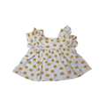 3-4Y Cream & Yellow Sunflower Babydoll Top - Zara