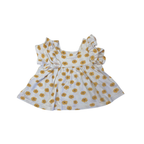 3-4Y Cream & Yellow Sunflower Babydoll Top - Zara