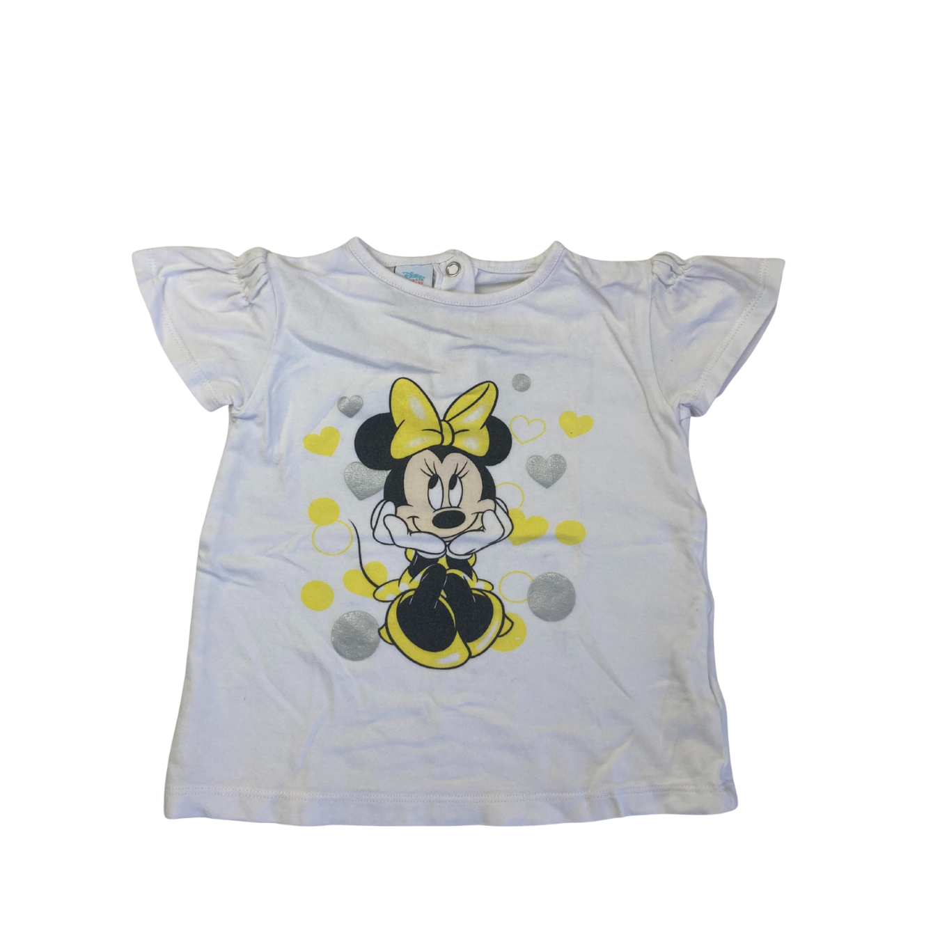 18-24M Cream & Yellow Minnie Mouse Puff Sleeve Top - Prenatal