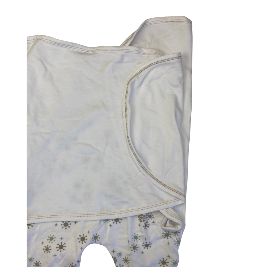 One Size - White & Beige Footed Swaddle Wrap - Baby Sense