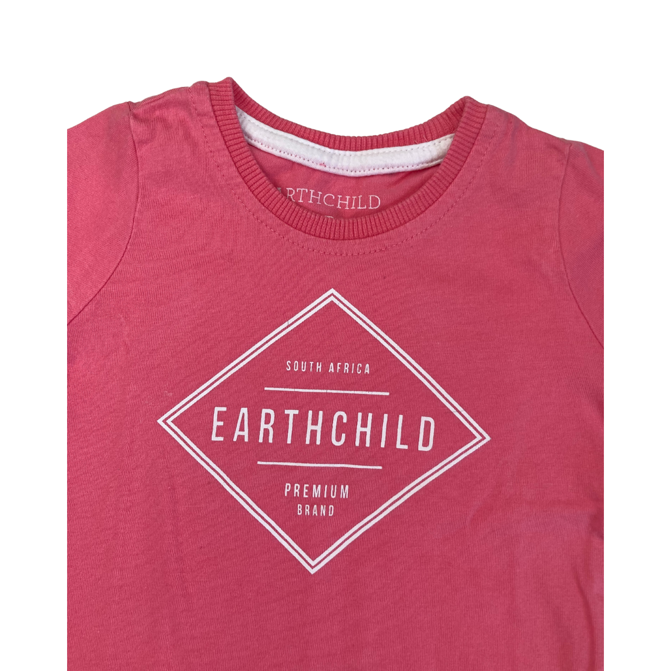 6-12M Pink & White Logo T Shirt - Earthchild