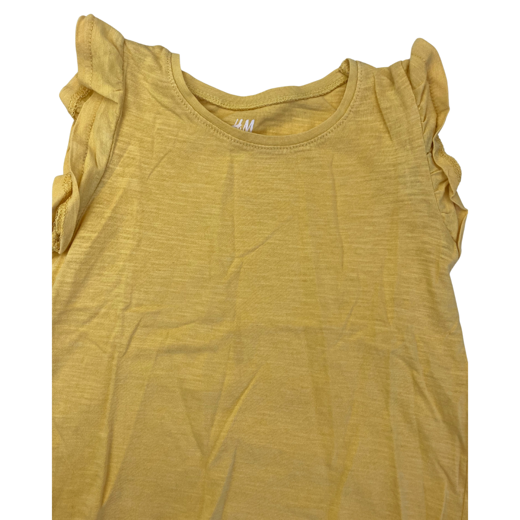 UK 1.5-2Y Yellow Ruffled Sleeve Top - H&M