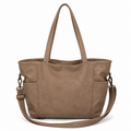 Beige genuine leather nappy bag - Wild and free