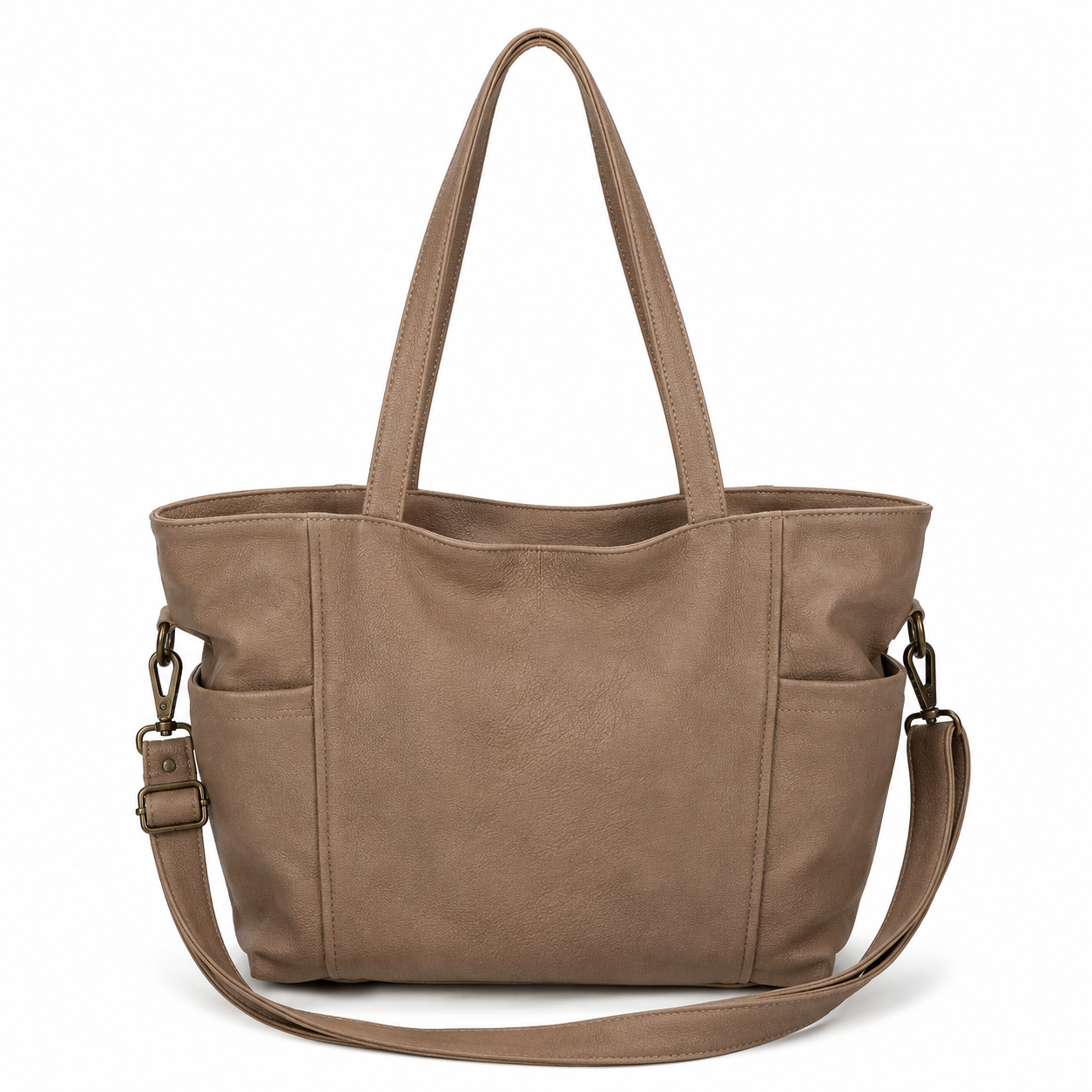 Beige genuine leather nappy bag - Wild and free