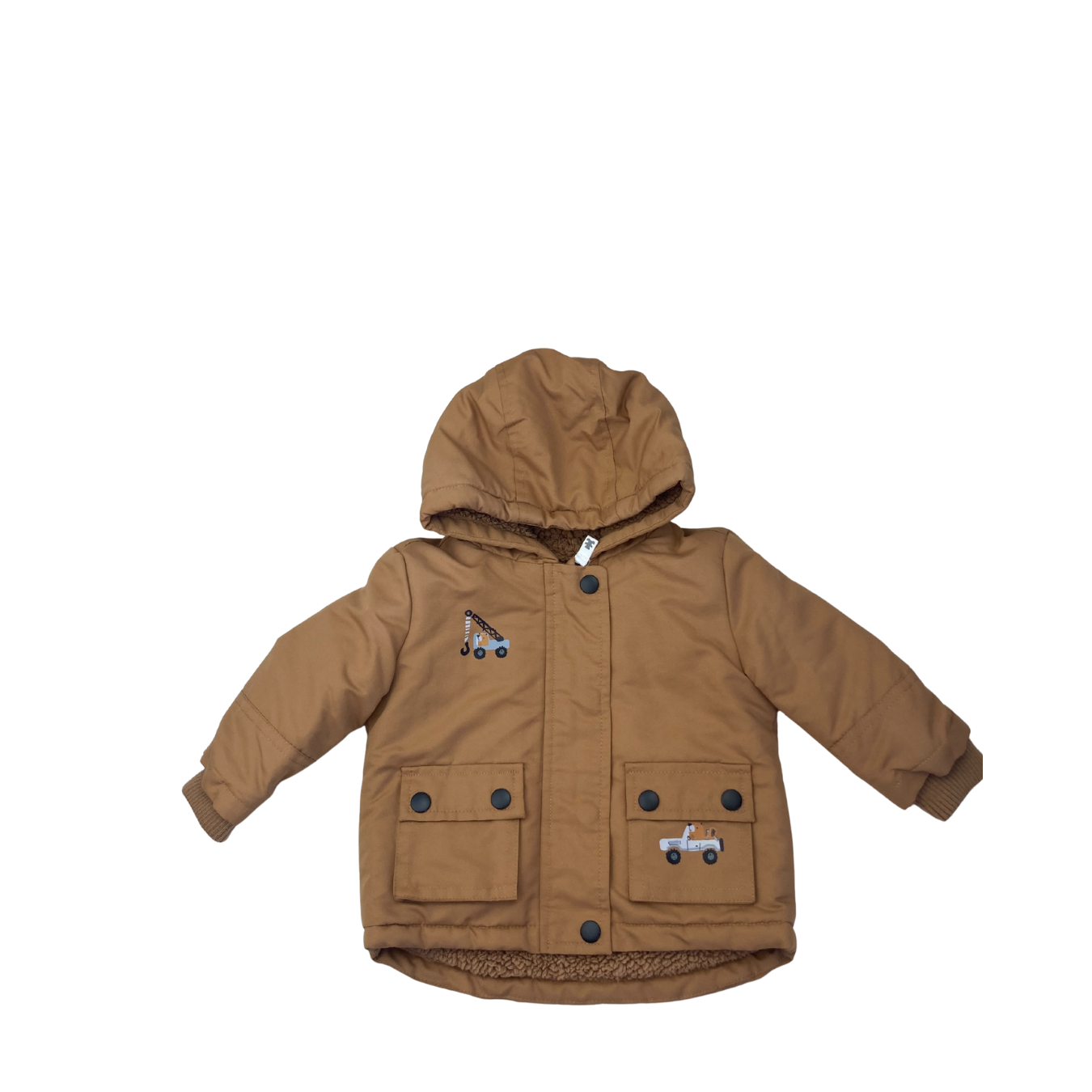 6-12M Tan Construction Fleece Lined Jacket - Woolworths