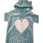 Newborn Teal Zip Fleece Hooded Onesie - Ackermans