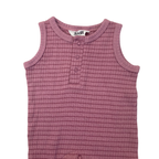 Newborn Mauve Striped Sleeveless Onesie - Cotton On