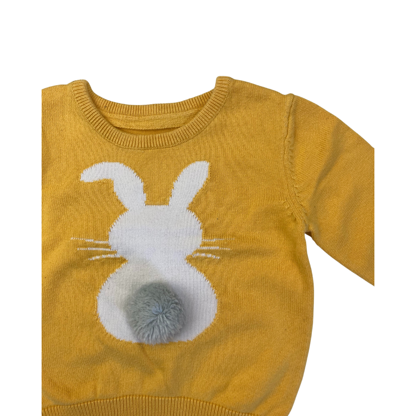 1-3M Yellow & White Bunny Knit Sweater - Woolworths