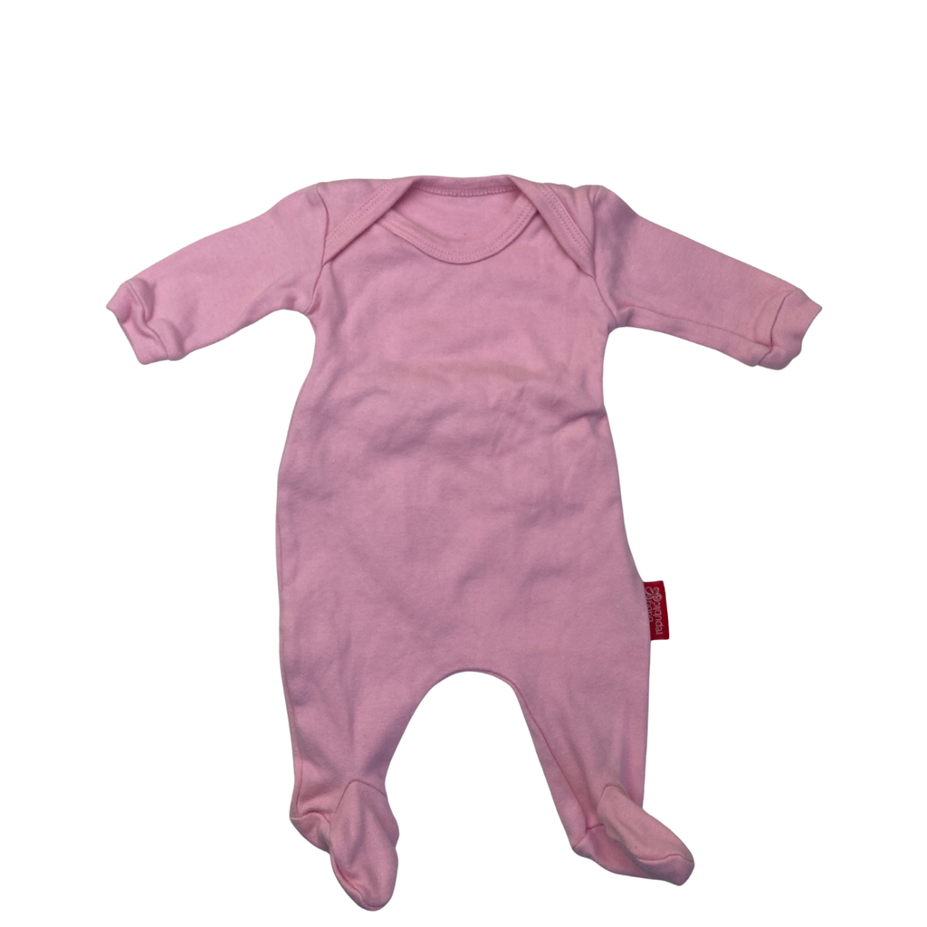 Newborn Light Pink Footed Onesie - Baby Republic